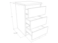 Jázmin éjjeliszekrény méretrajz